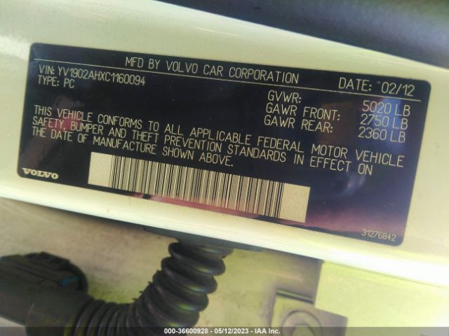 Photo 8 VIN: YV1902AHXC1160094 - VOLVO S80 