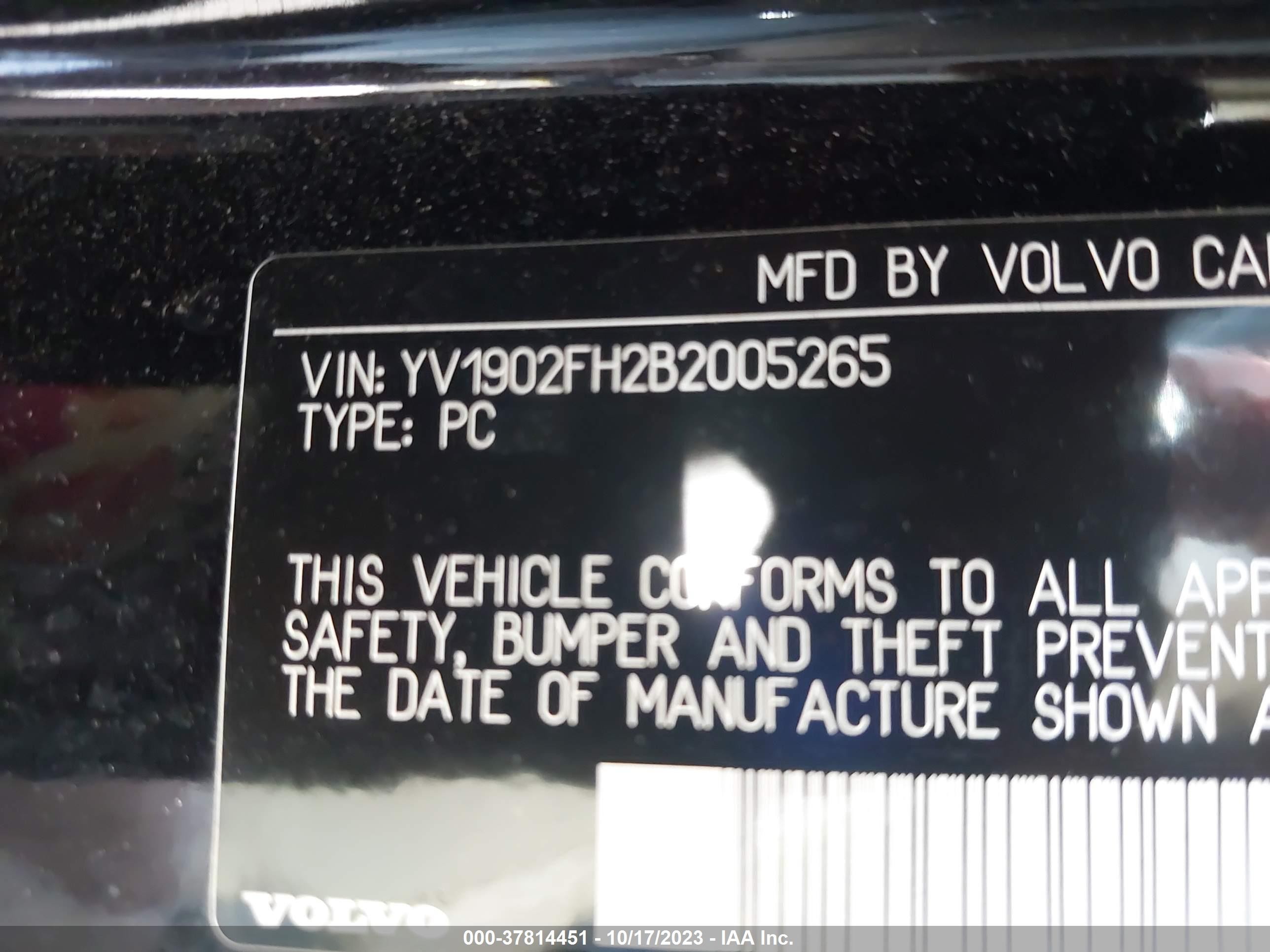 Photo 8 VIN: YV1902FH2B2005265 - VOLVO S60 