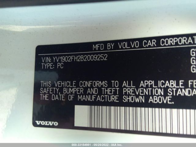 Photo 8 VIN: YV1902FH2B2009252 - VOLVO S60 