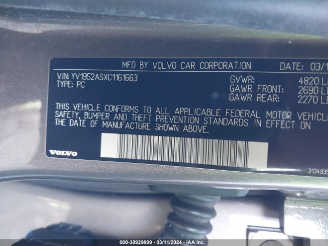 Photo 8 VIN: YV1952ASXC1161663 - VOLVO S80 