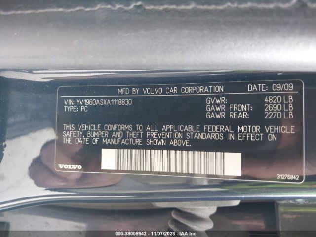 Photo 8 VIN: YV1960ASXA1118830 - VOLVO S80 