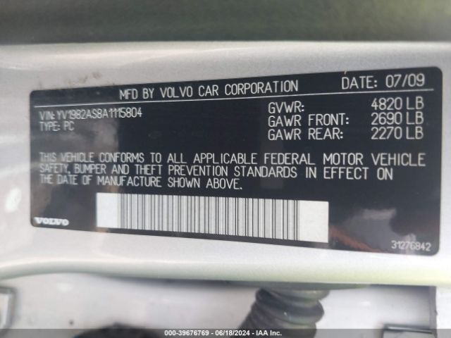 Photo 8 VIN: YV1982AS8A1115804 - VOLVO S80 