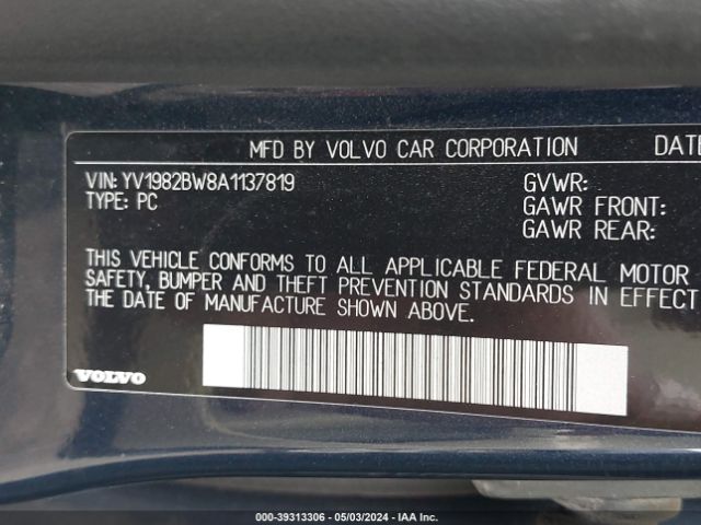 Photo 8 VIN: YV1982BW8A1137819 - VOLVO V70 