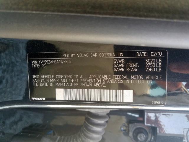 Photo 9 VIN: YV1992AH6A1127502 - VOLVO S80 T6 