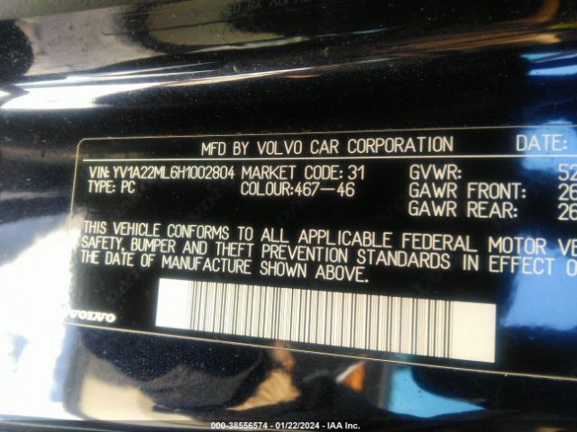 Photo 8 VIN: YV1A22ML6H1002804 - VOLVO S90 