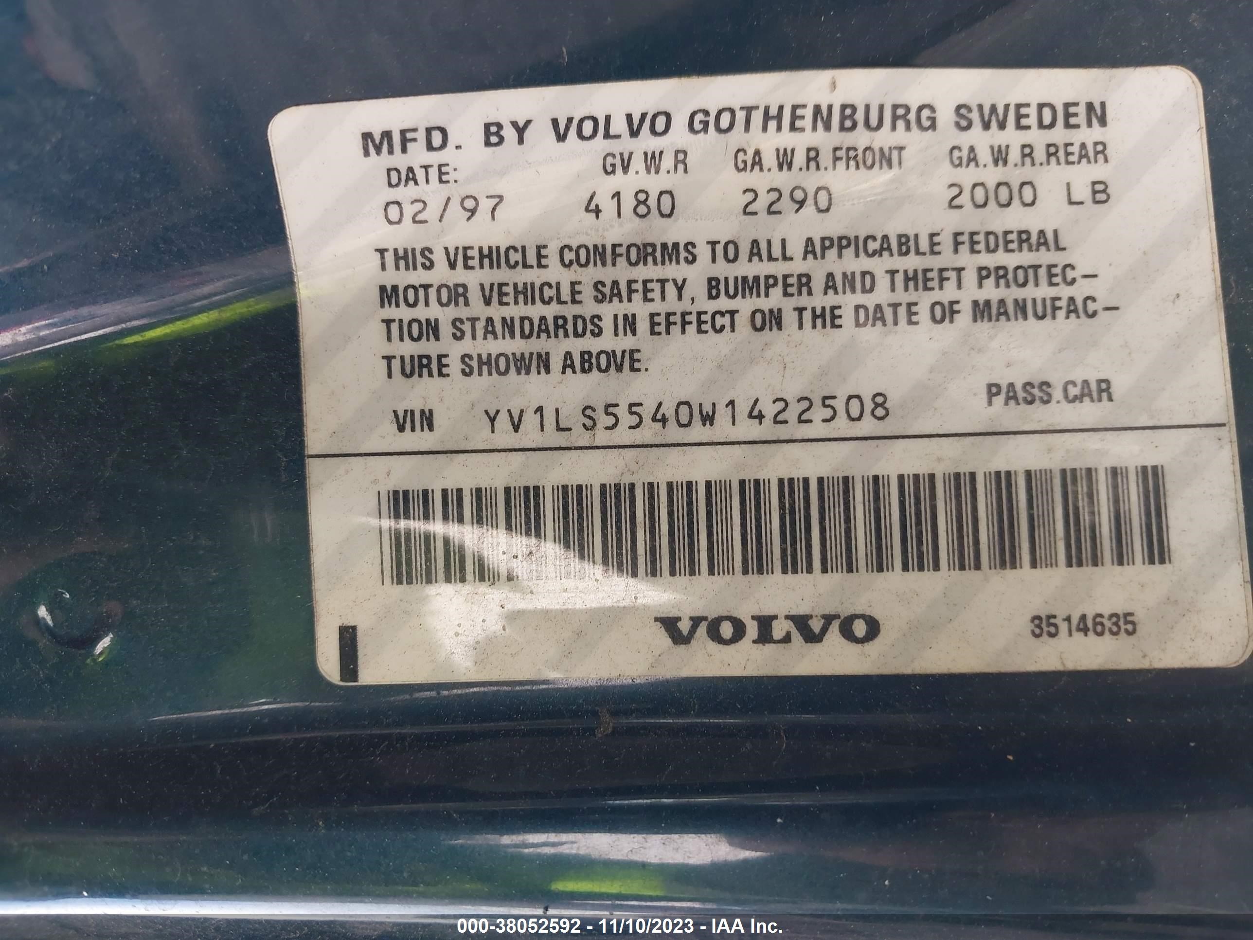 Photo 8 VIN: YV1LS5540W1422508 - VOLVO S70 