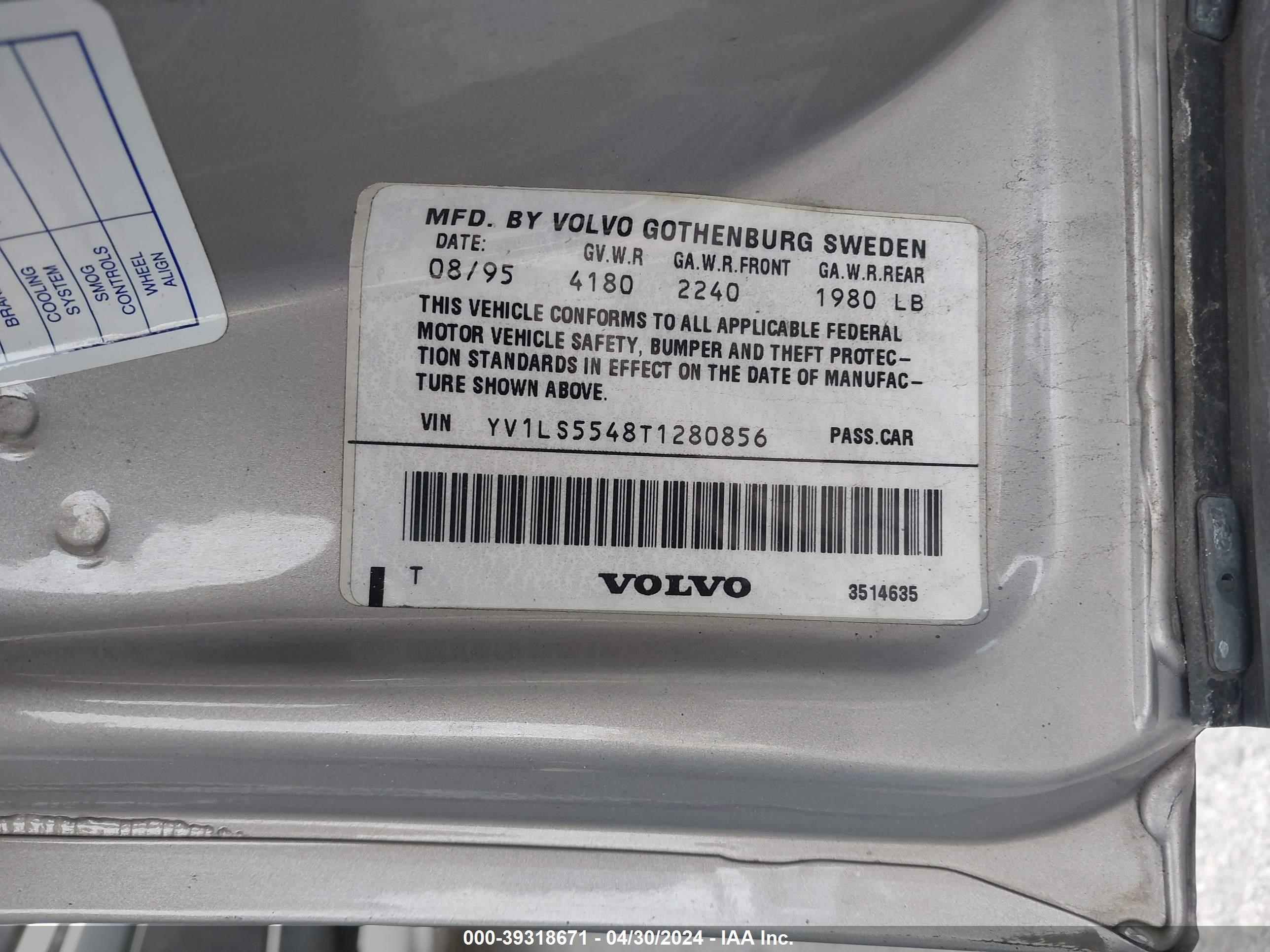 Photo 8 VIN: YV1LS5548T1280856 - VOLVO 850 