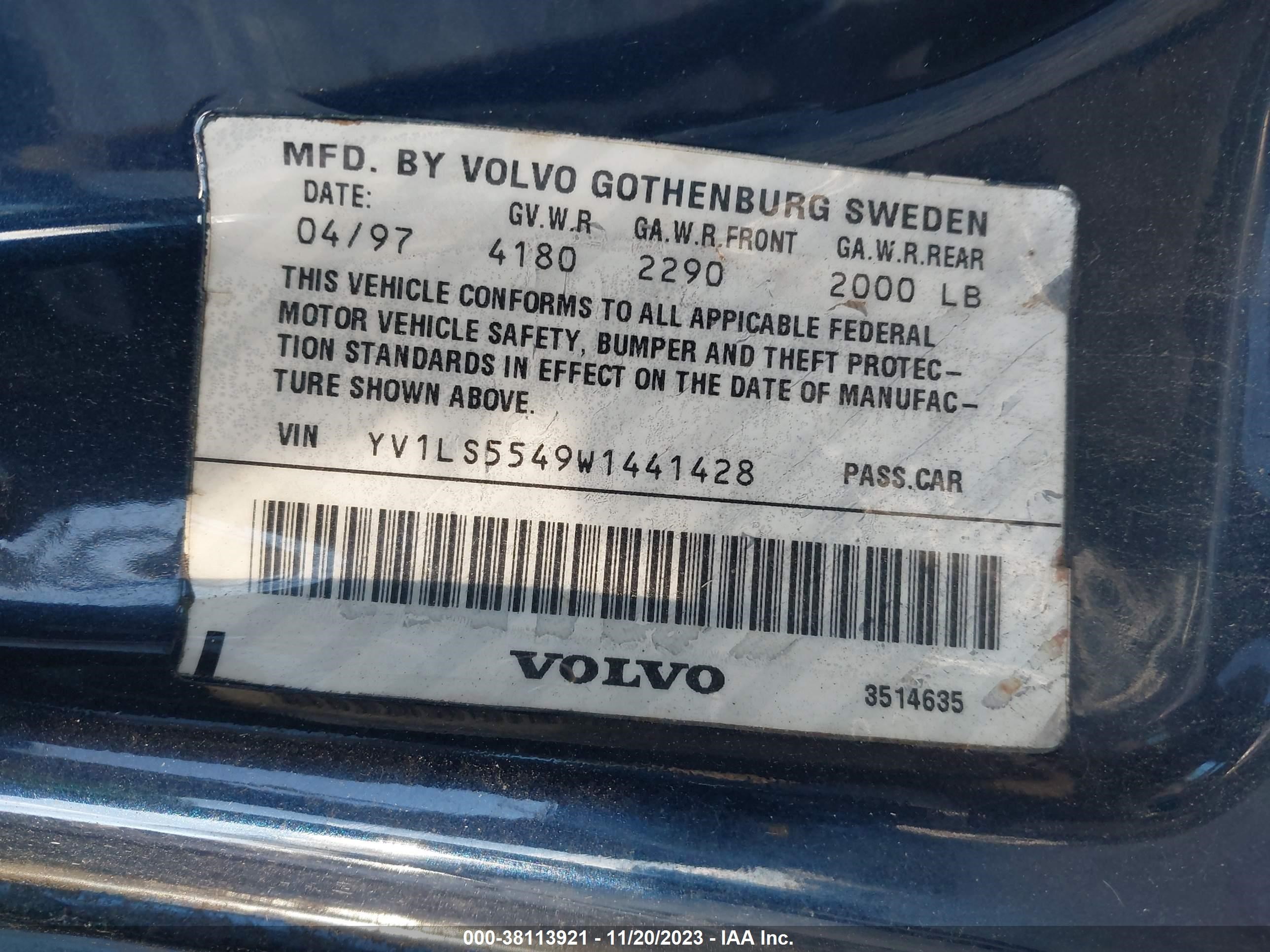 Photo 8 VIN: YV1LS5549W1441428 - VOLVO S70 