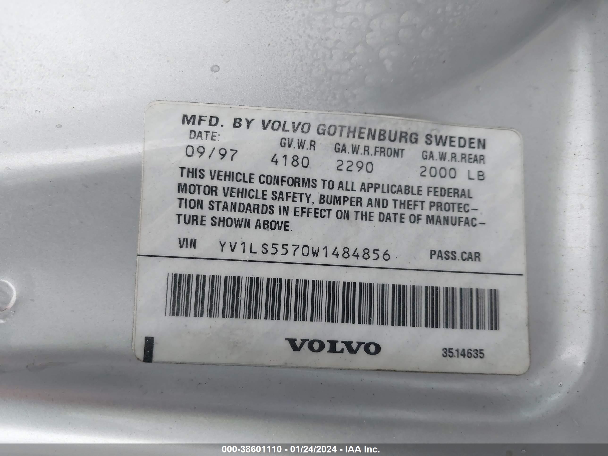 Photo 8 VIN: YV1LS5570W1484856 - VOLVO S70 