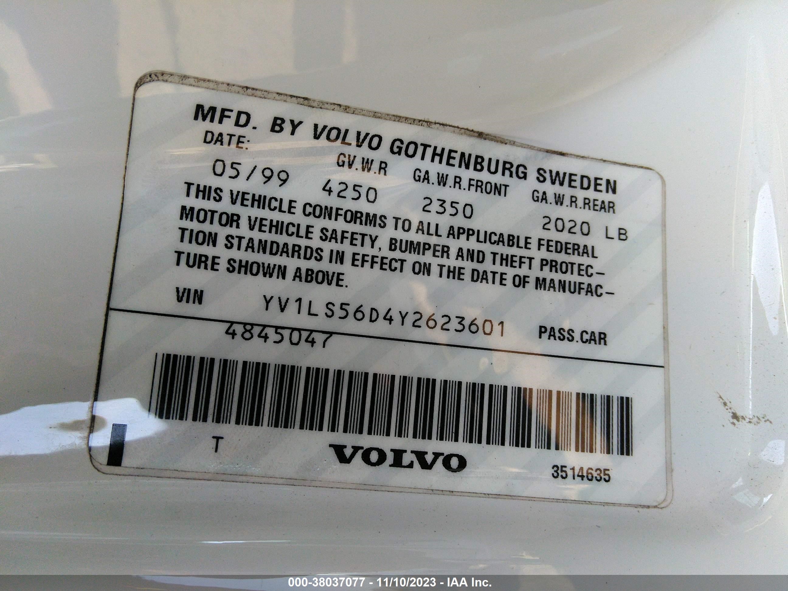 Photo 8 VIN: YV1LS56D4Y2623601 - VOLVO S70 