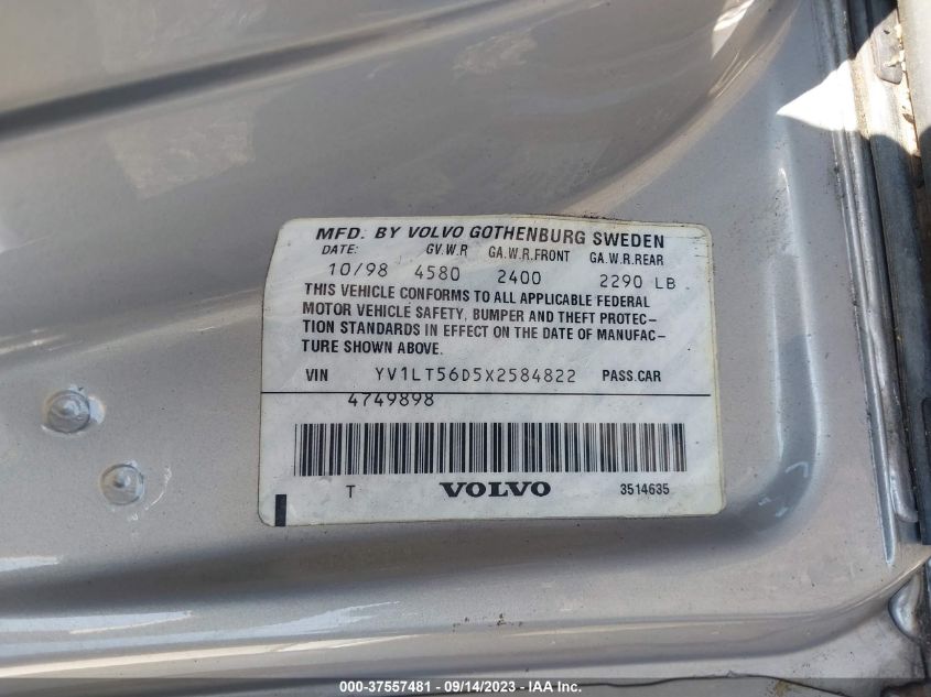 Photo 8 VIN: YV1LT56D5X2584822 - VOLVO S70 