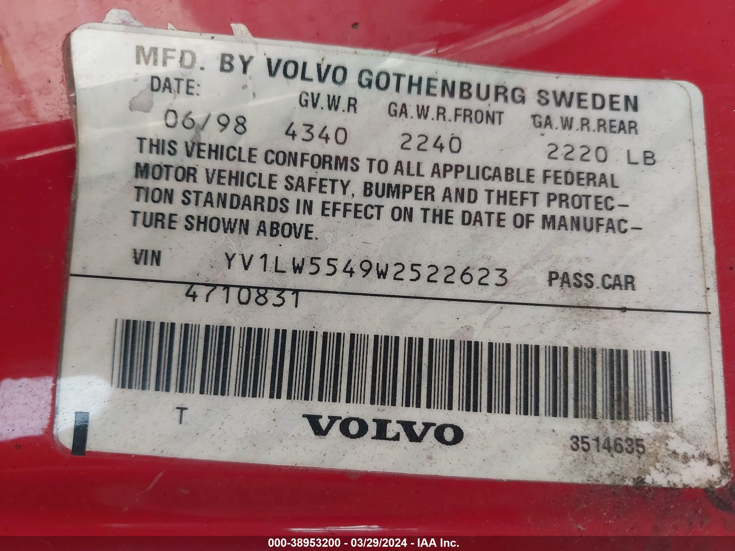 Photo 8 VIN: YV1LW5549W2522623 - VOLVO V70 