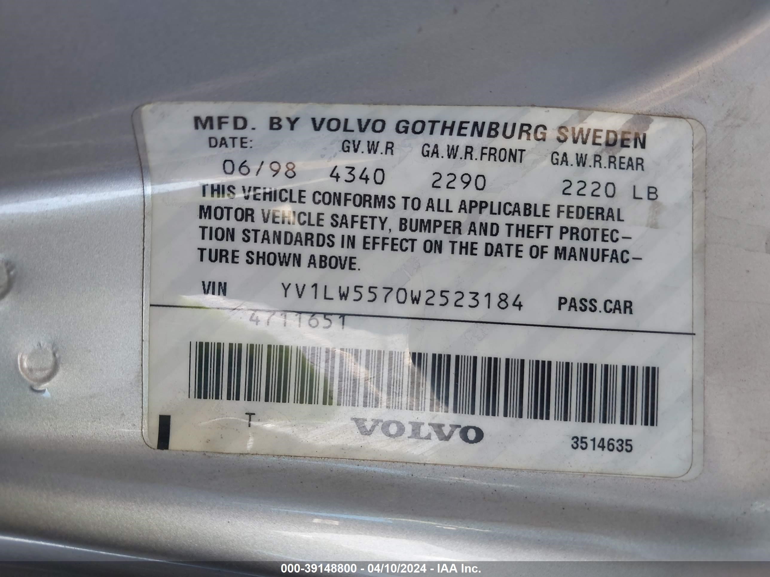 Photo 8 VIN: YV1LW5570W2523184 - VOLVO V70 