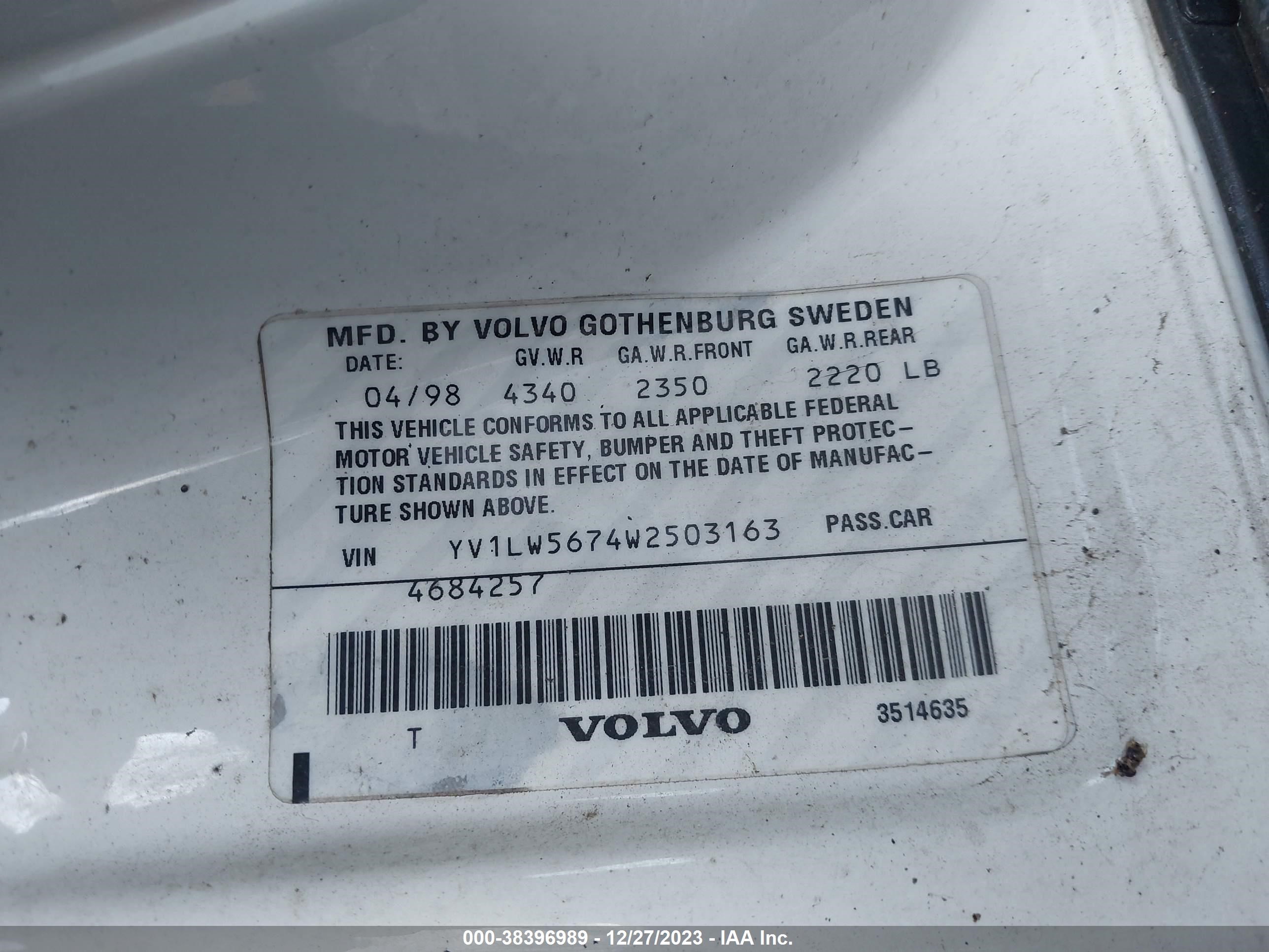 Photo 8 VIN: YV1LW5674W2503163 - VOLVO V70 