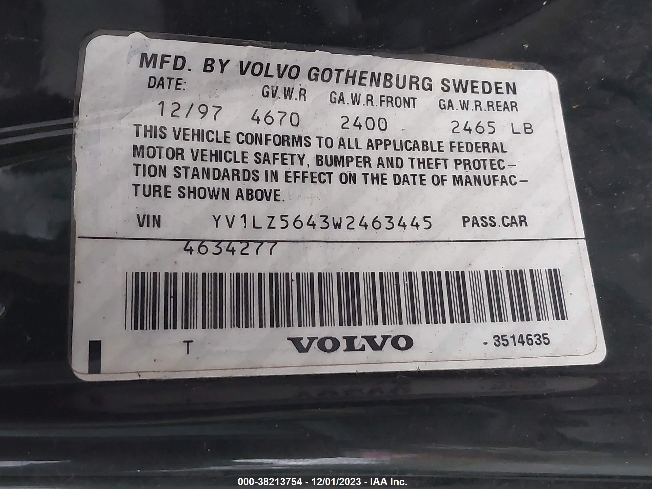 Photo 8 VIN: YV1LZ5643W2463445 - VOLVO V70 