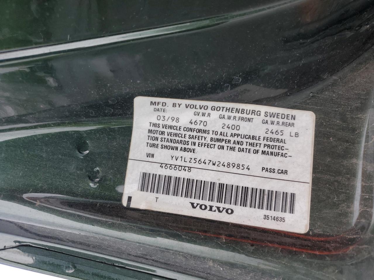 Photo 11 VIN: YV1LZ5647W2489854 - VOLVO V70 