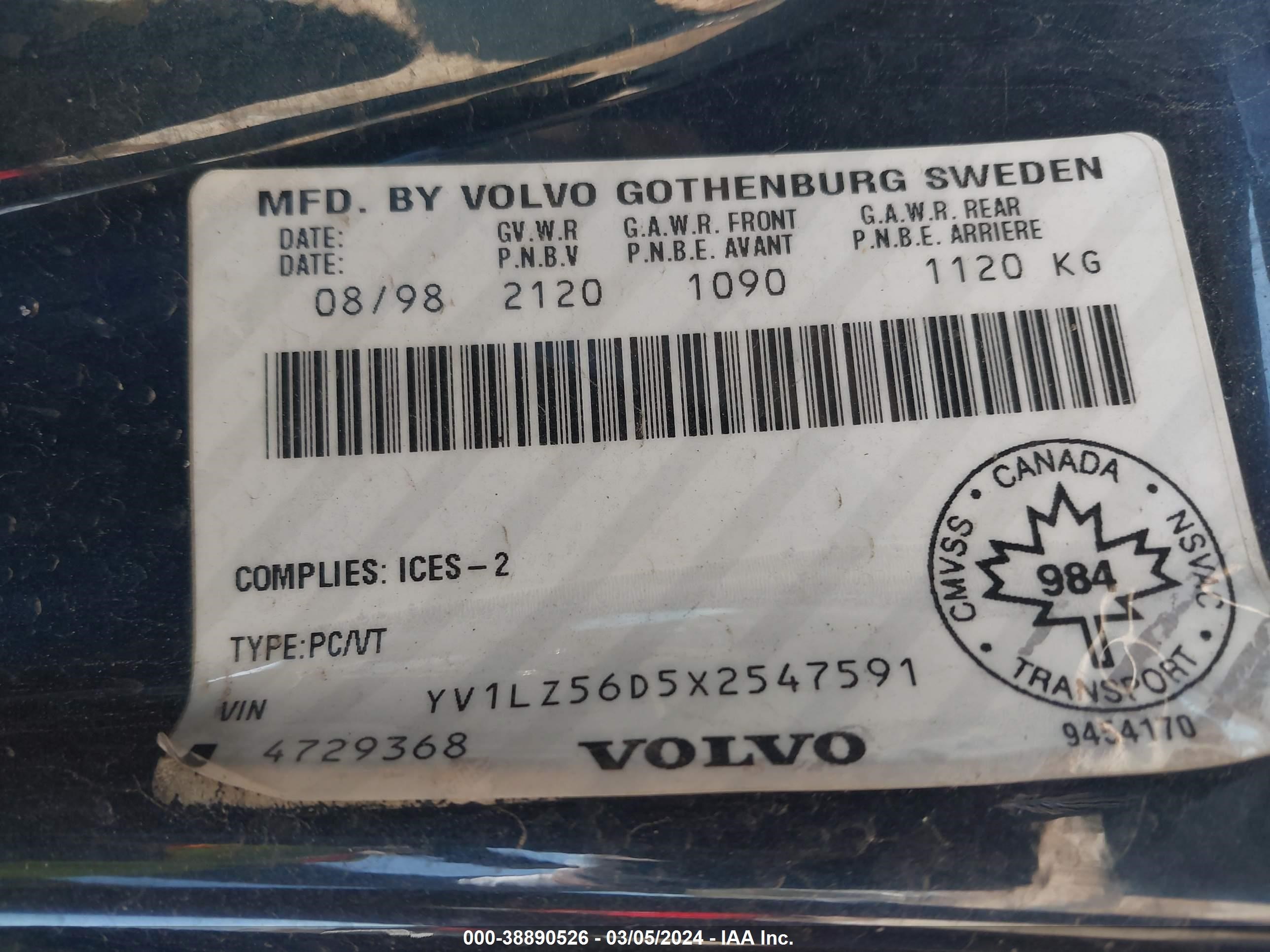 Photo 8 VIN: YV1LZ56D5X2547591 - VOLVO NULL 