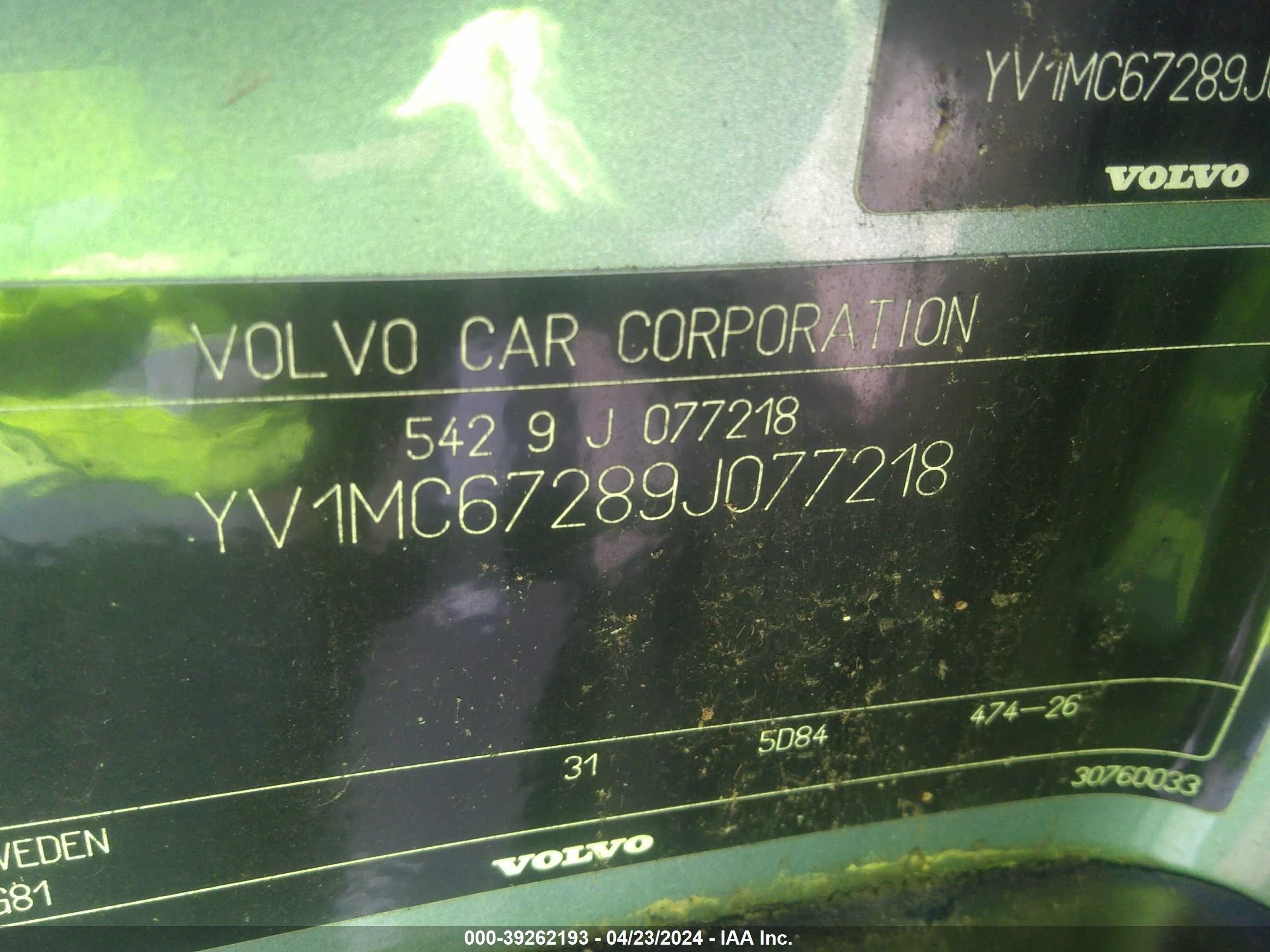 Photo 8 VIN: YV1MC67289J077218 - VOLVO C70 