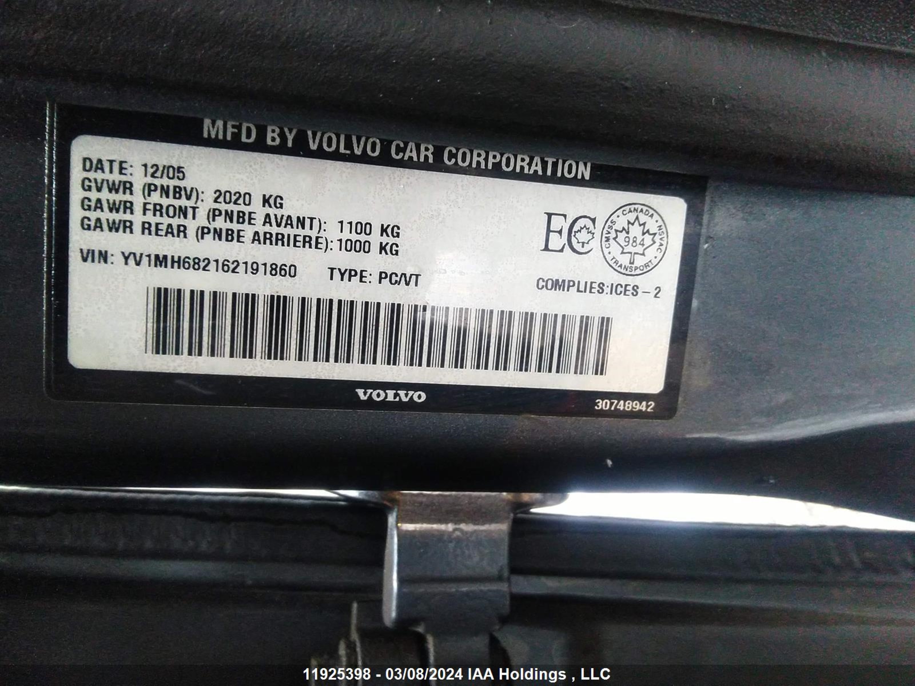 Photo 8 VIN: YV1MH682162191860 - VOLVO S40 