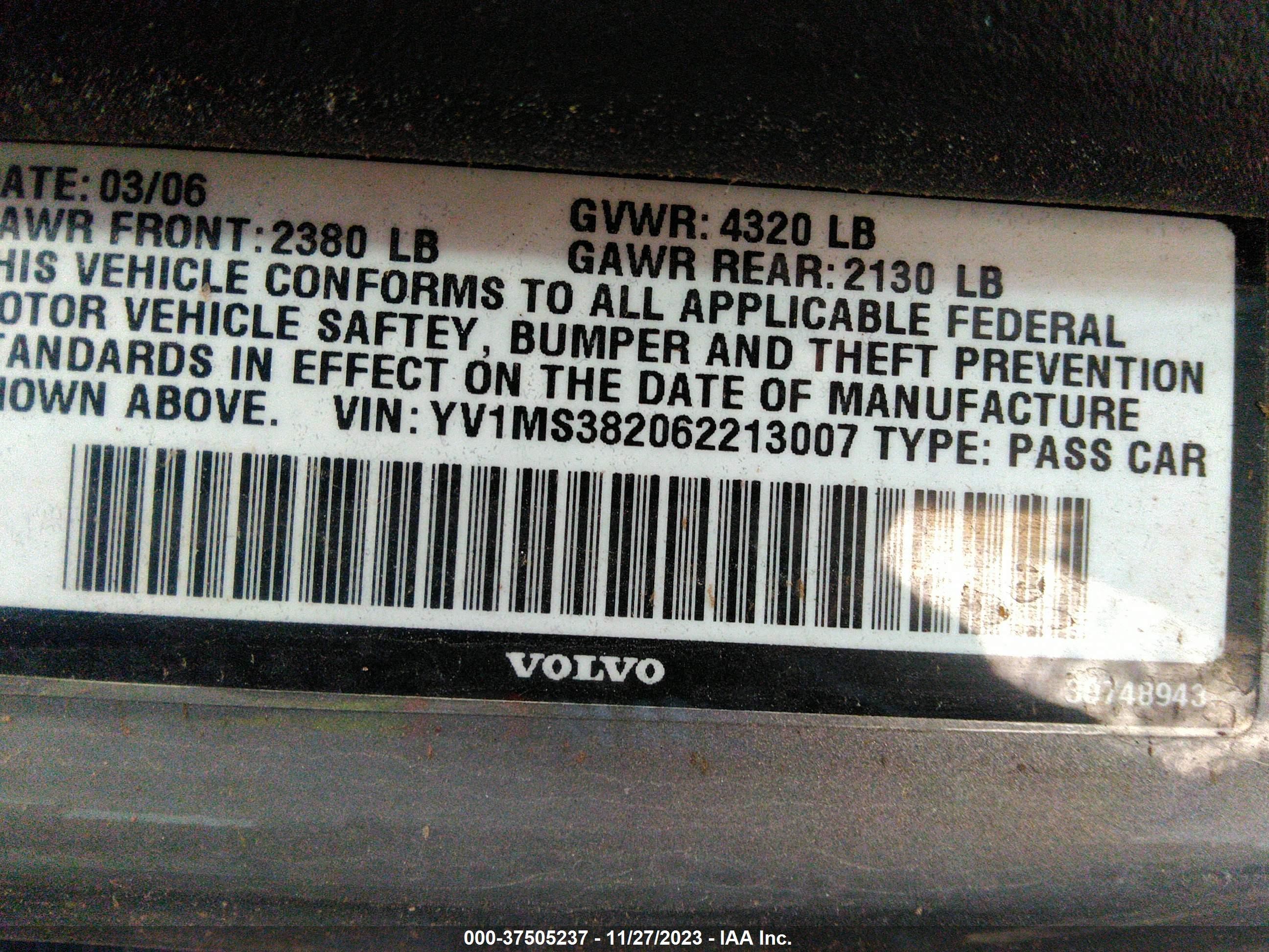 Photo 8 VIN: YV1MS382062213007 - VOLVO S40 