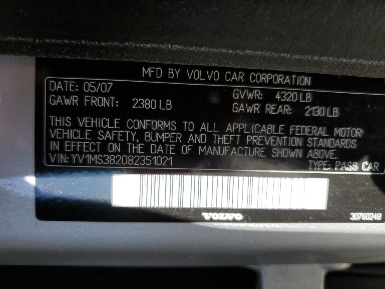 Photo 11 VIN: YV1MS382082351021 - VOLVO S40 