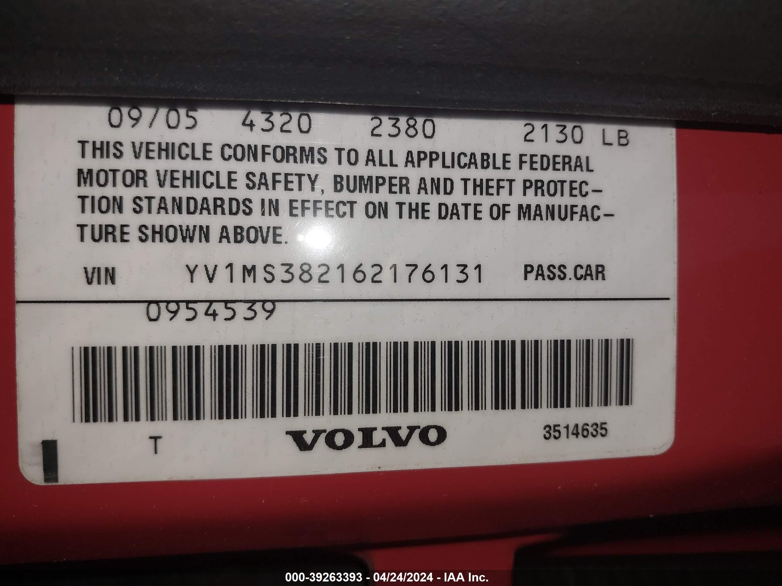 Photo 8 VIN: YV1MS382162176131 - VOLVO S40 