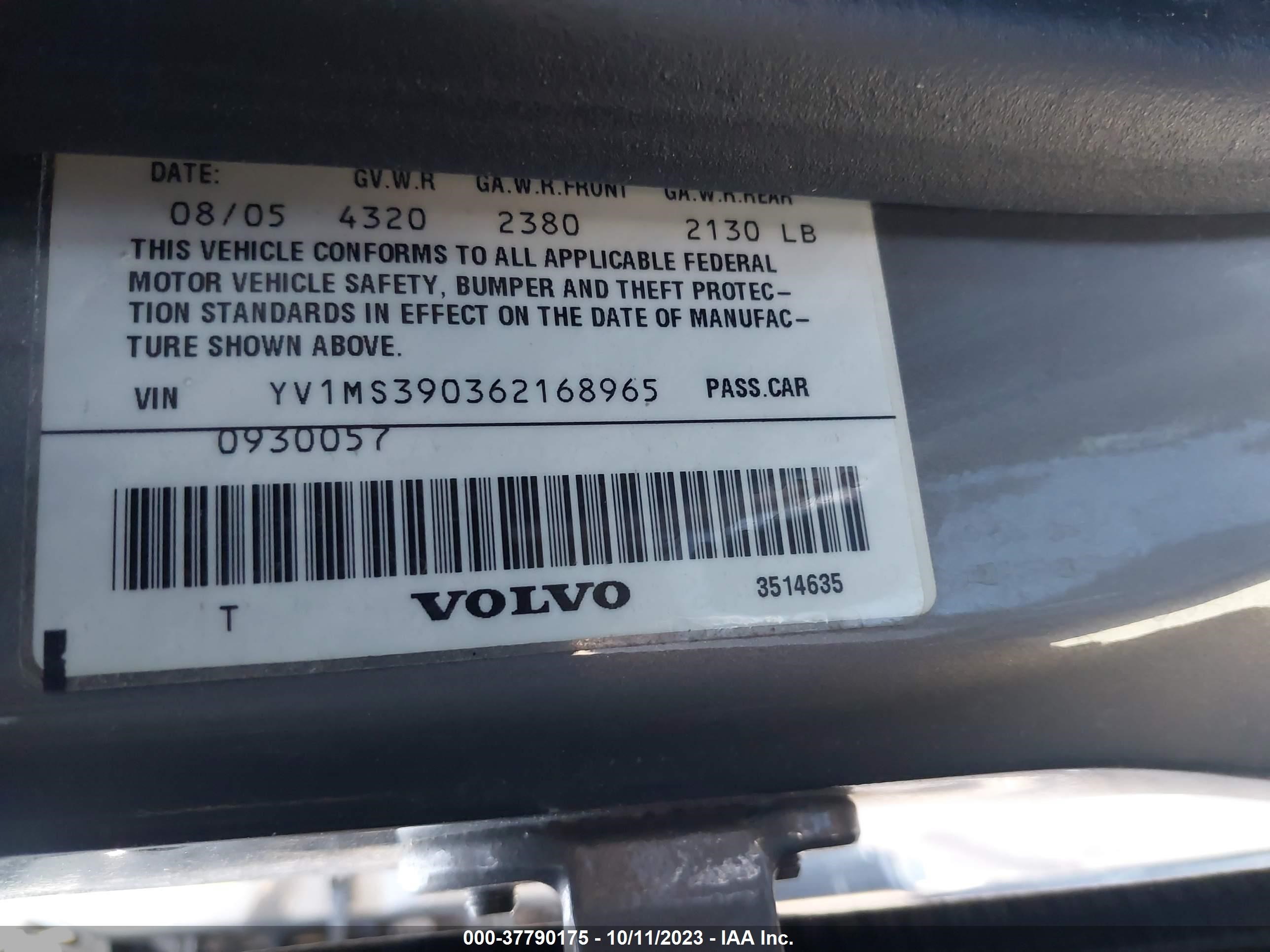 Photo 8 VIN: YV1MS390362168965 - VOLVO S40 