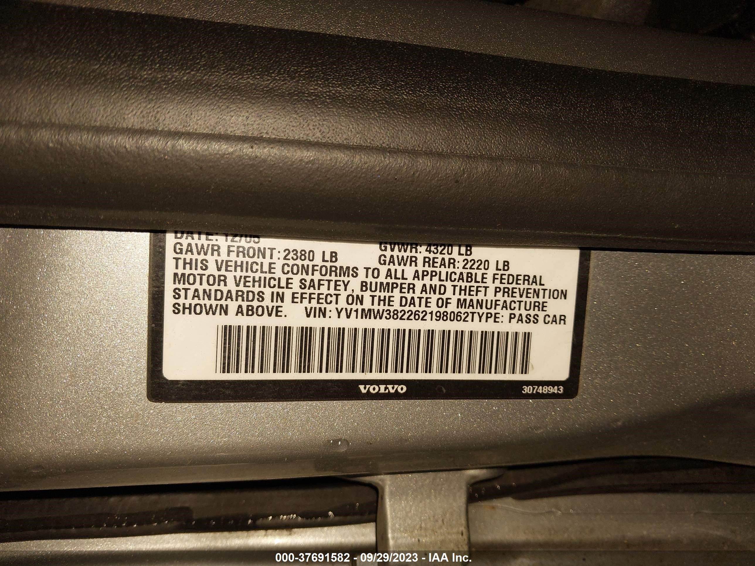 Photo 8 VIN: YV1MW382262198062 - VOLVO V50 