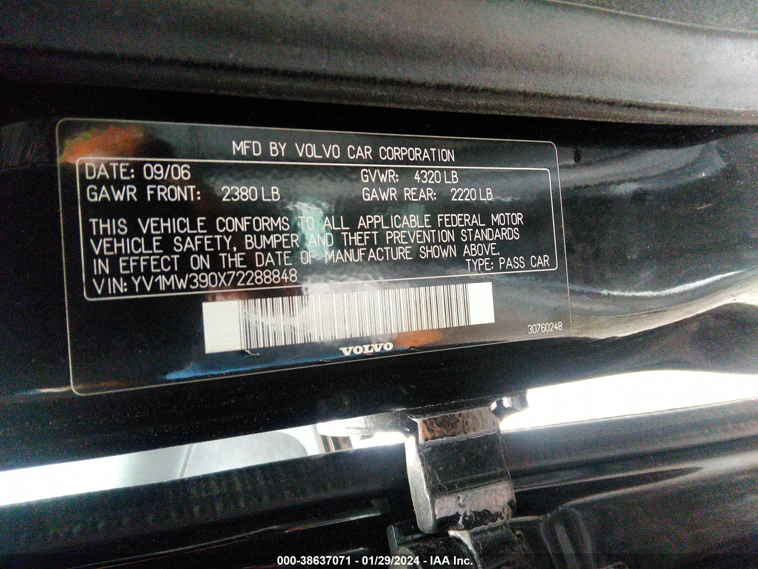 Photo 8 VIN: YV1MW390X72288848 - VOLVO V50 