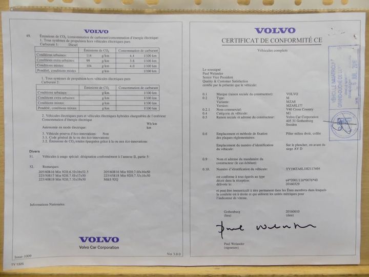 Photo 12 VIN: YV1MZA8L1H2117495 - VOLVO V40 CROSS COUNT 