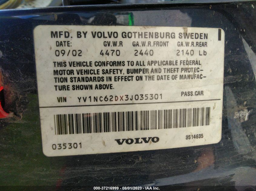 Photo 8 VIN: YV1NC62DX3J035301 - VOLVO C70 