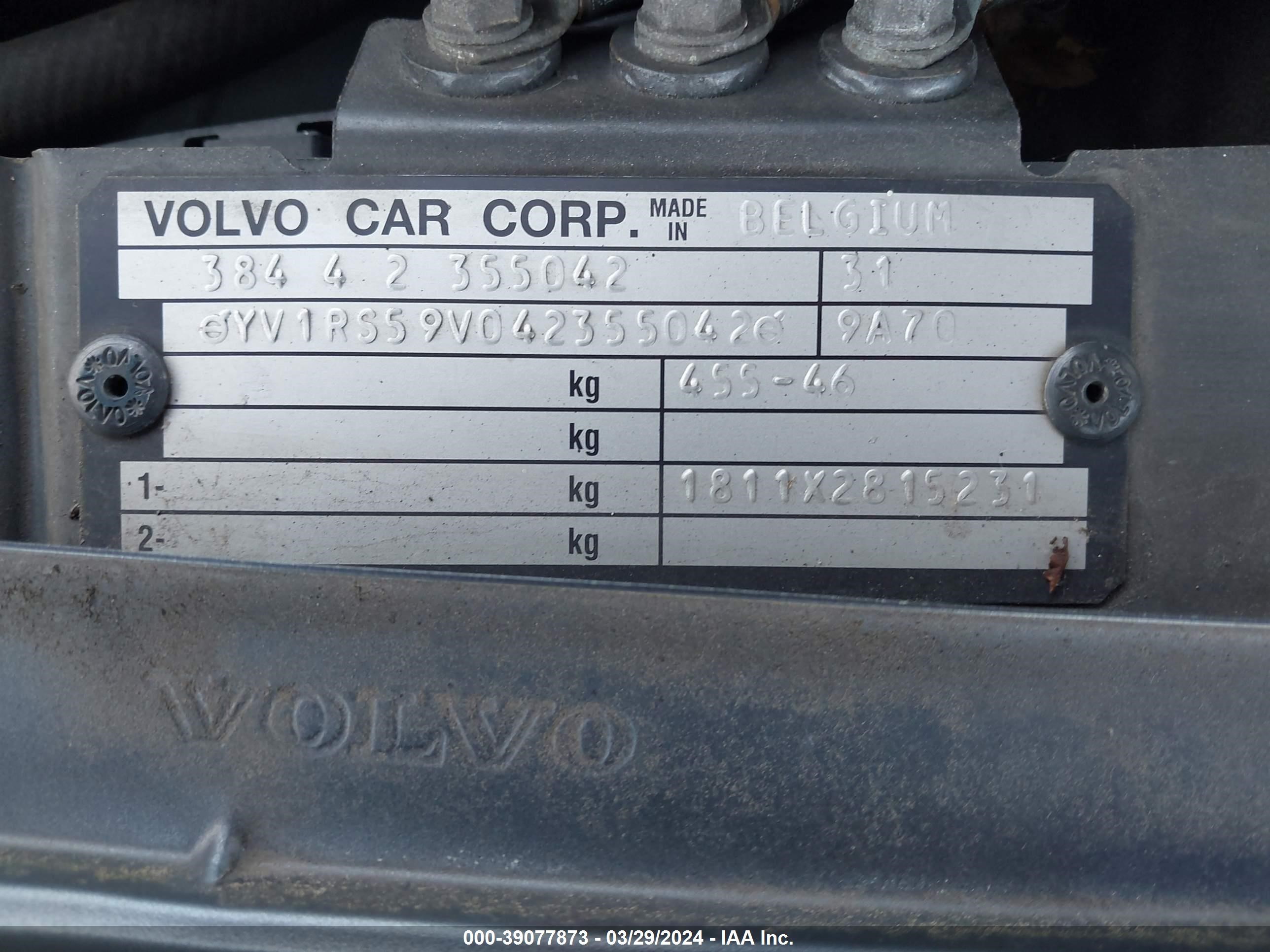 Photo 8 VIN: YV1RS59V042355042 - VOLVO S60 