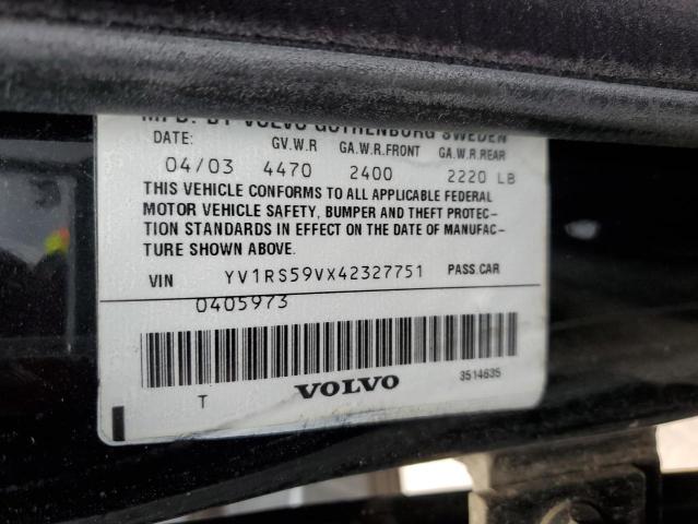 Photo 11 VIN: YV1RS59VX42327751 - VOLVO S60 