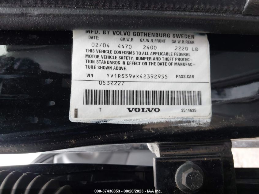 Photo 8 VIN: YV1RS59VX42392955 - VOLVO S60 