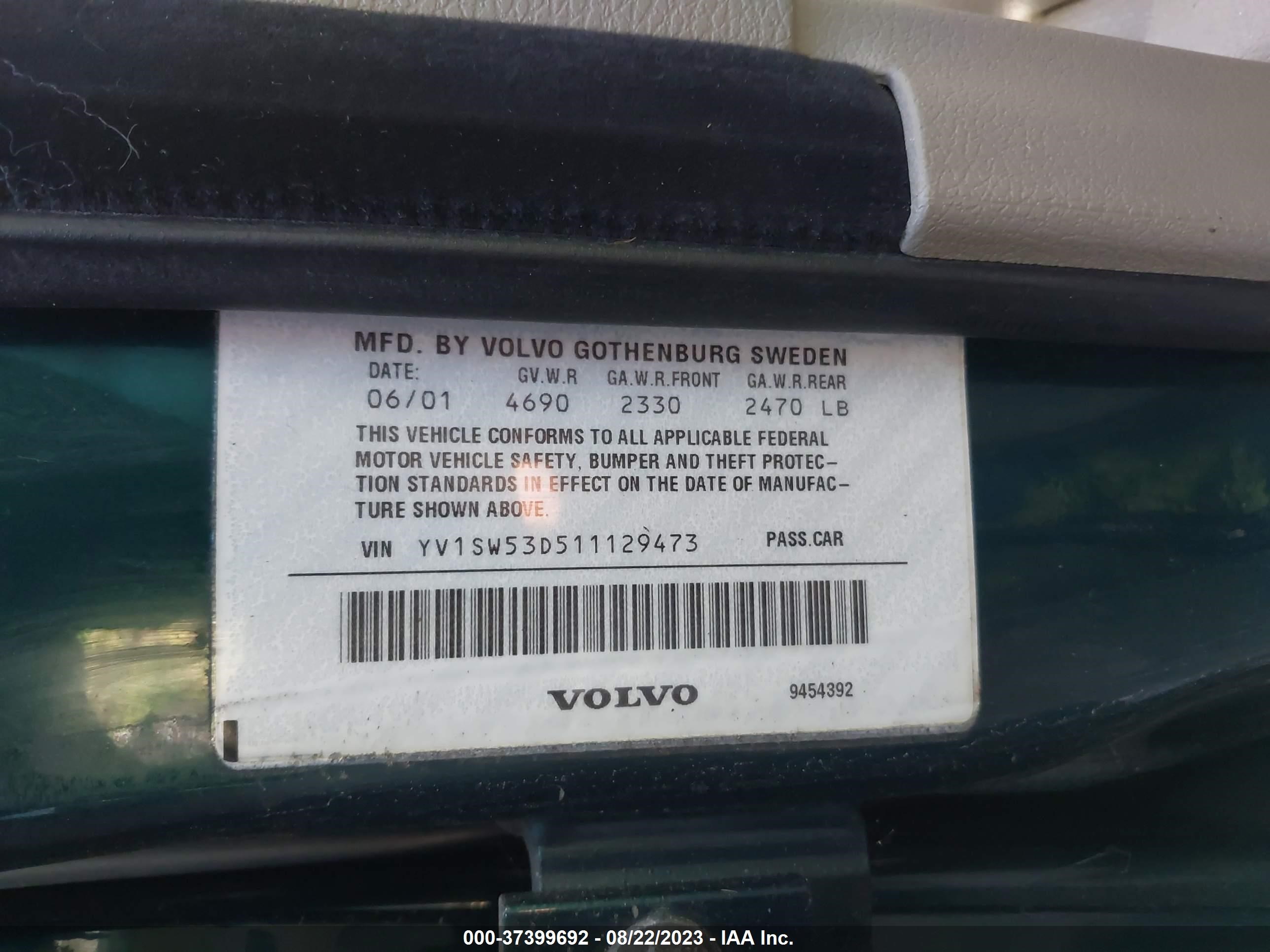 Photo 8 VIN: YV1SW53D511129473 - VOLVO V70 