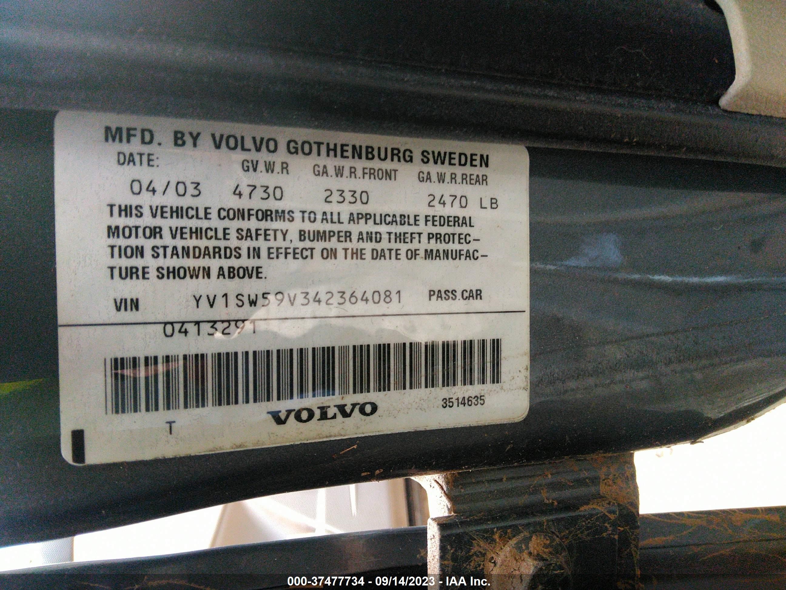 Photo 8 VIN: YV1SW59V342364081 - VOLVO V70 