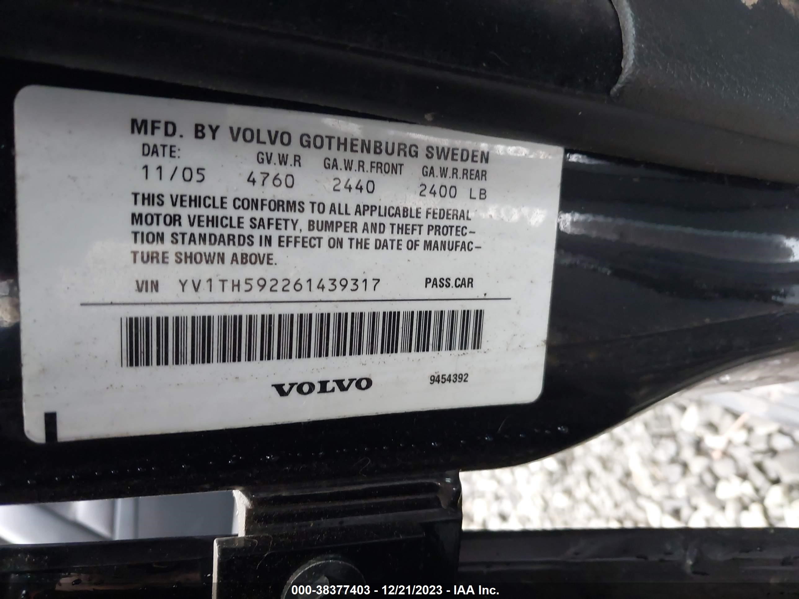 Photo 8 VIN: YV1TH592261439317 - VOLVO S80 