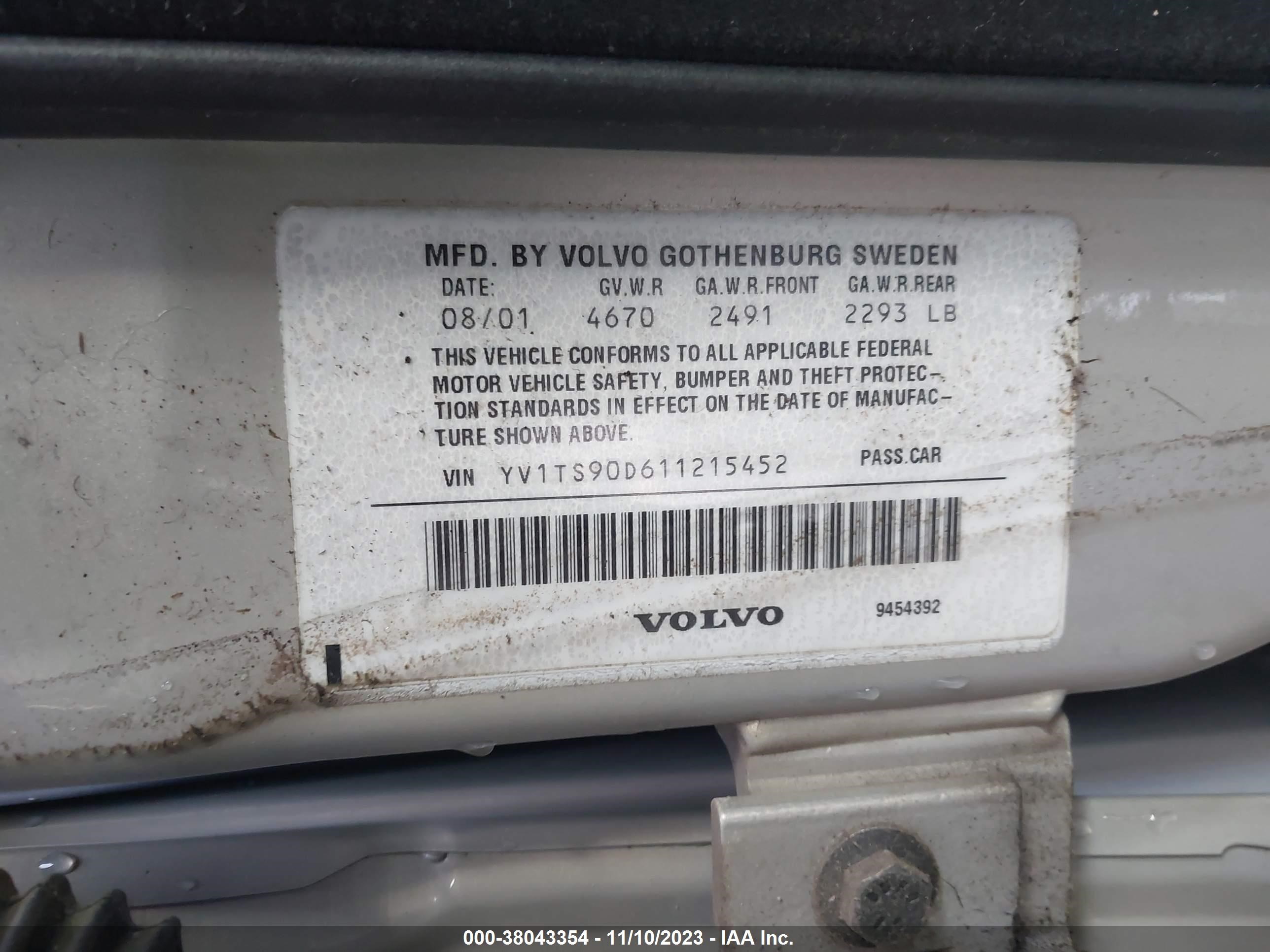 Photo 8 VIN: YV1TS90D611215452 - VOLVO S80 