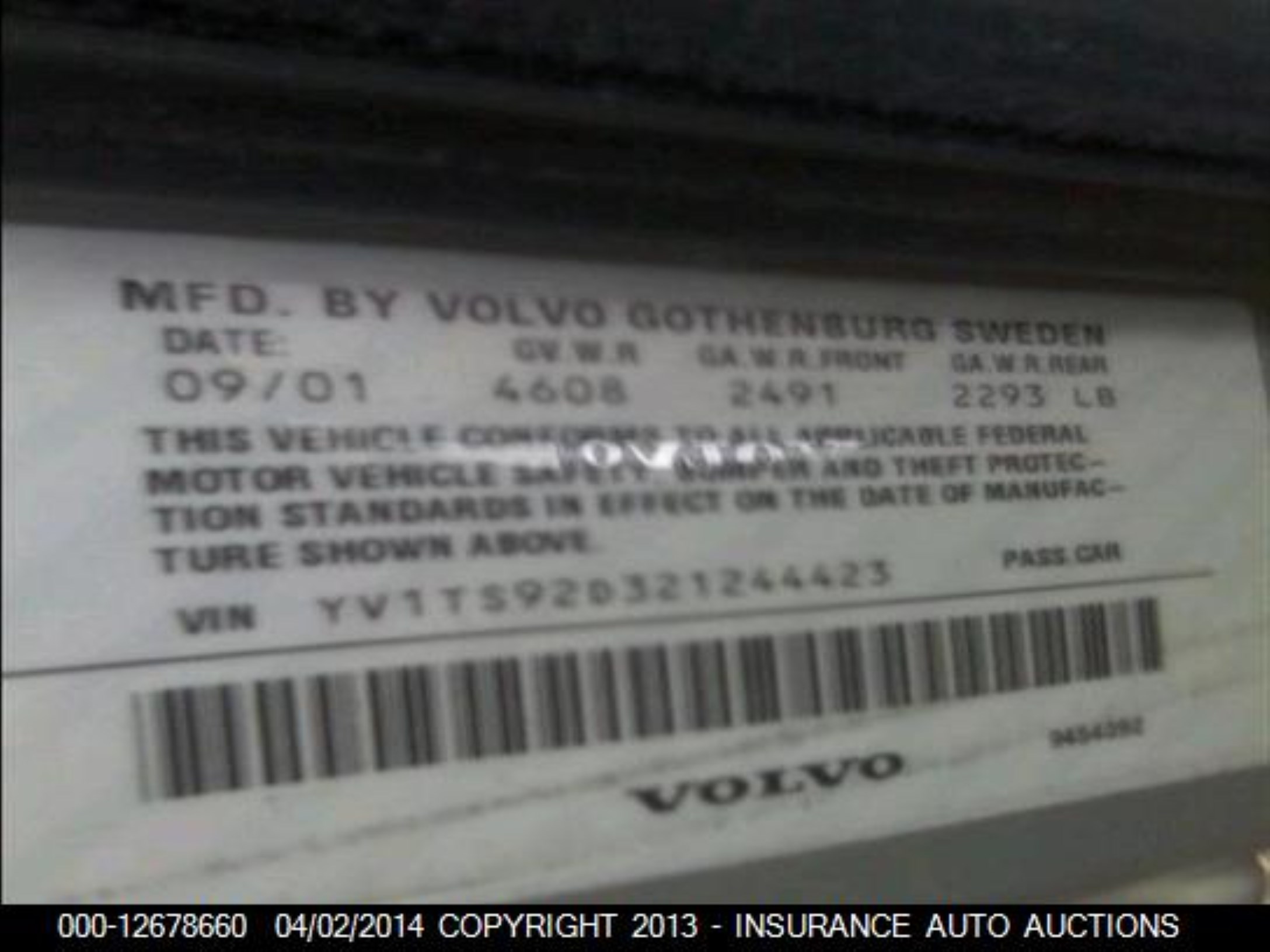 Photo 8 VIN: YV1TS92D321244423 - VOLVO S80 