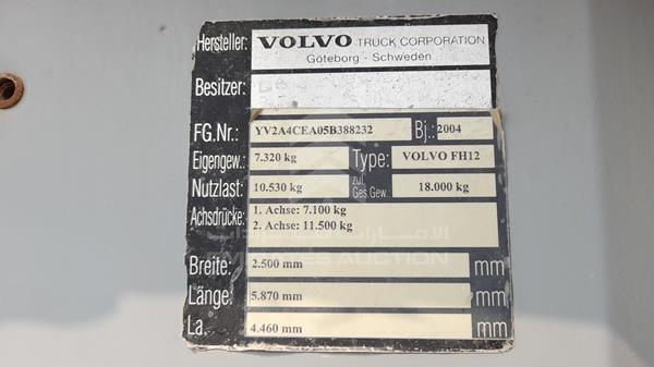 Photo 2 VIN: YV2A4CEA05B388232 - VOLVO FH12 