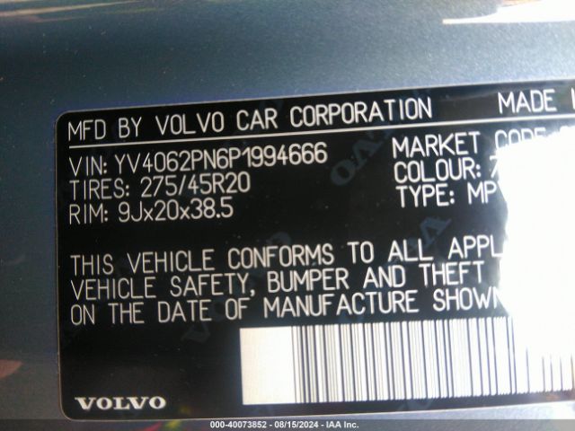 Photo 8 VIN: YV4062PN6P1994666 - VOLVO XC90 