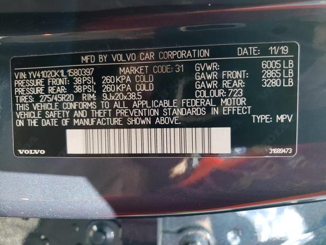 Photo 13 VIN: YV4102CK1L1580397 - VOLVO XC90 