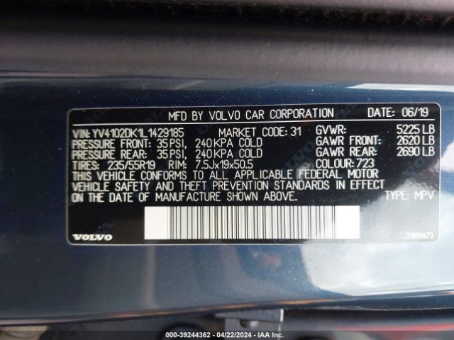 Photo 8 VIN: YV4102DK1L1429185 - VOLVO XC60 