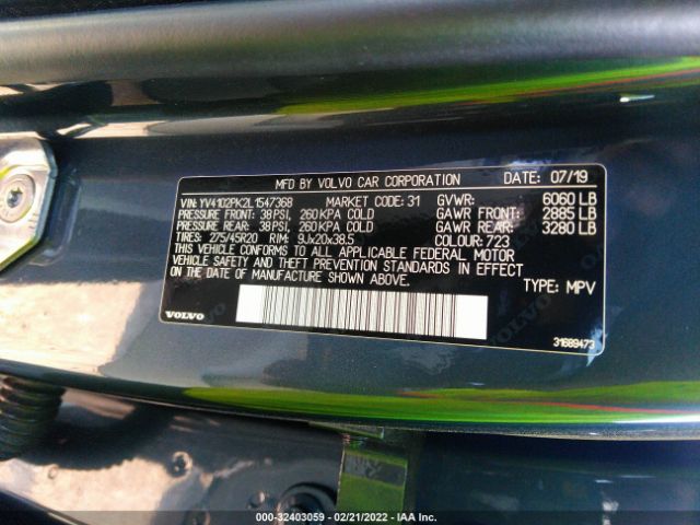 Photo 8 VIN: YV4102PK2L1547368 - VOLVO XC90 