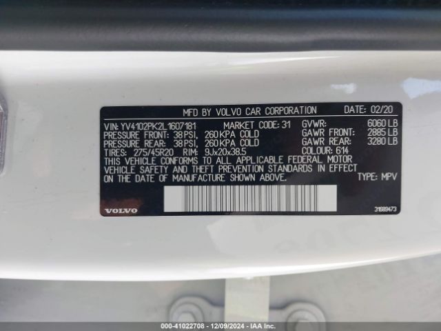 Photo 8 VIN: YV4102PK2L1607181 - VOLVO XC90 