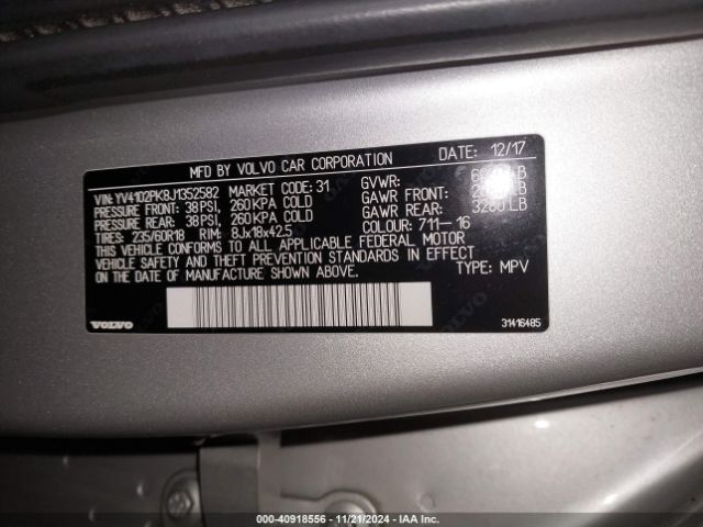 Photo 8 VIN: YV4102PK8J1352582 - VOLVO XC90 