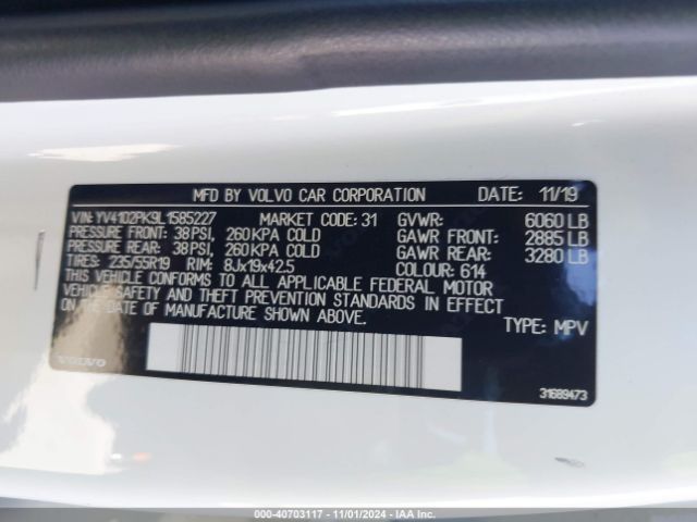 Photo 8 VIN: YV4102PK9L1585227 - VOLVO XC90 