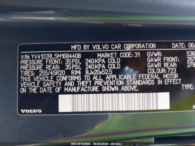 Photo 8 VIN: YV4102RL5M1684408 - VOLVO XC60 