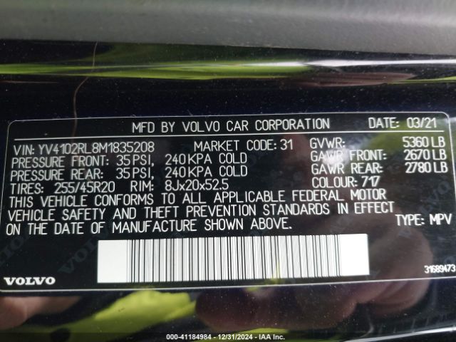 Photo 8 VIN: YV4102RL8M1835208 - VOLVO XC60 