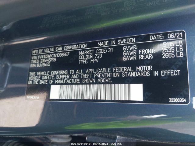 Photo 8 VIN: YV4102WK1N1086667 - VOLVO V60CC 